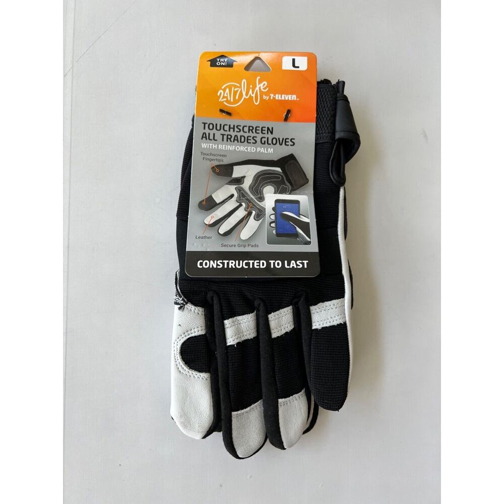 NEW 24/7 Life By 7-Eleven Touchscreen All Trades Gloves Reinforced Palm LARGE